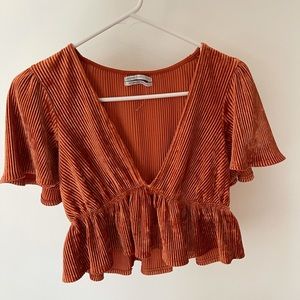 COPY - UO Smitten Ribbed Peplum Top